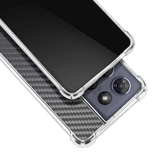 Black Carbon Fiber Specialty Texture Material Moto G Power 5G (2025) Clear Case